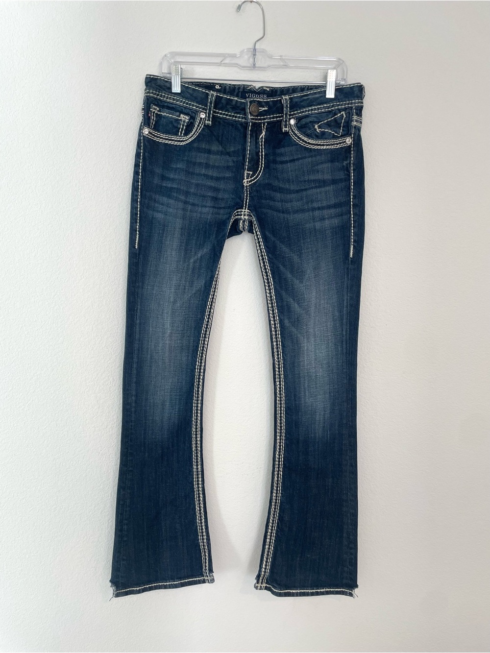 Vigoss The Dublin Bootcut Dark Blue Jeans with Contrast Stitching